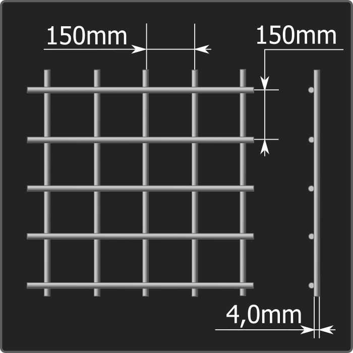 Сетка кладочная 150*150*4,0 (2,0*3,0)