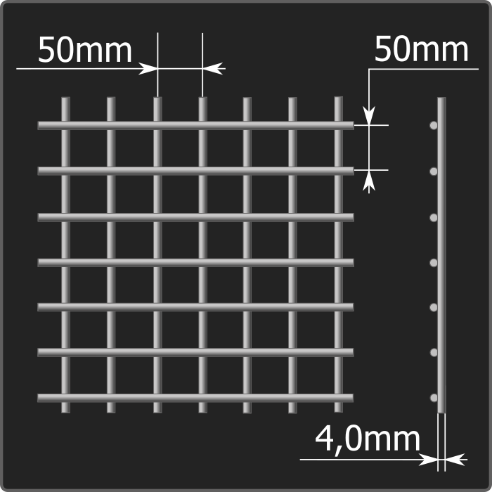 Сетка кладочная 50*50*4,0 (0,36*2,0)